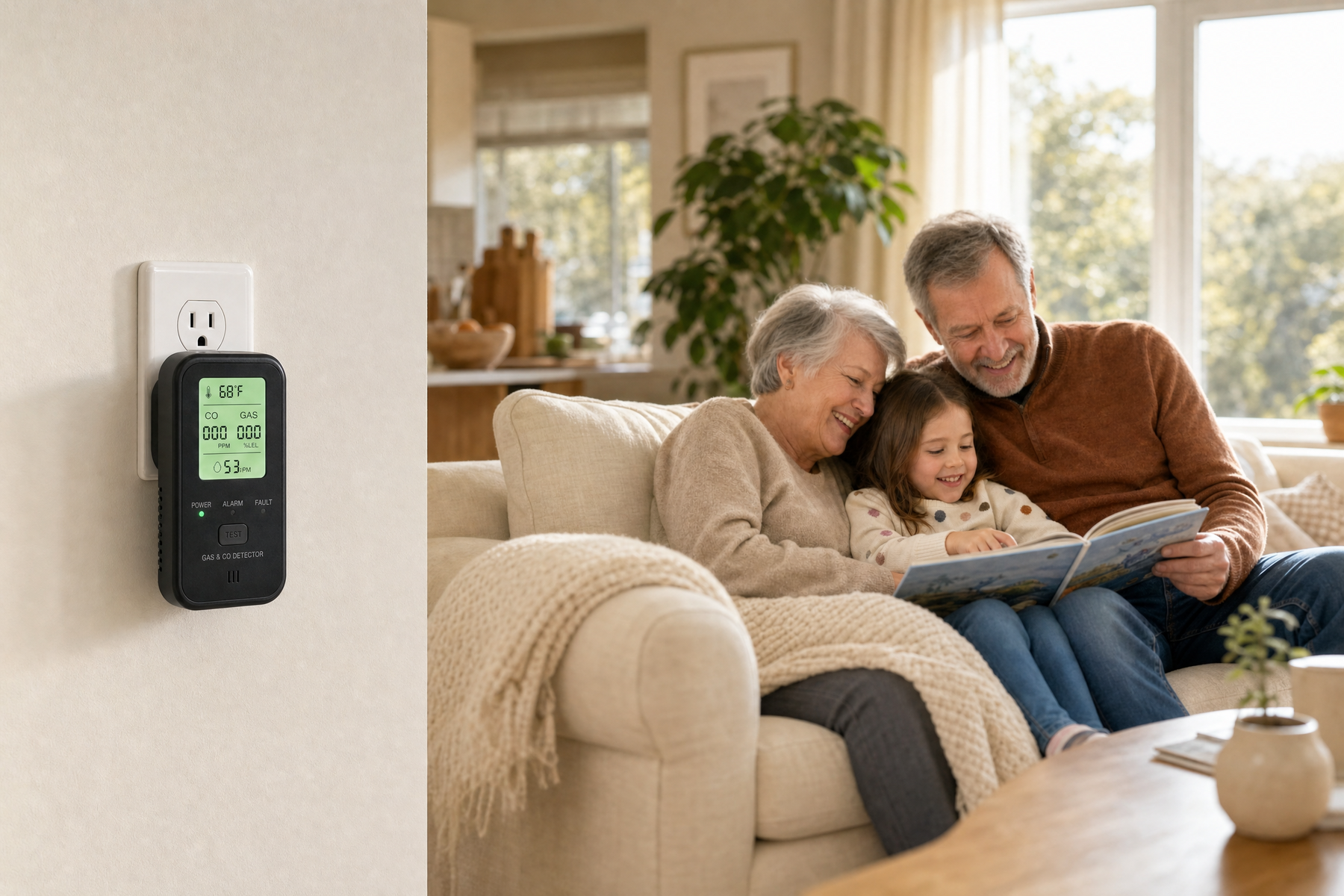 SENSZO detector in a home with grandparents and child